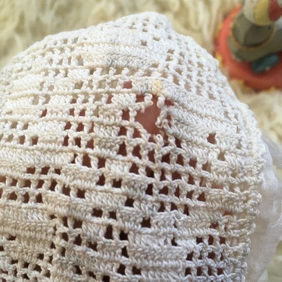 Antique Handmade Lace Christening Cap OS - Picture 8 of 11
